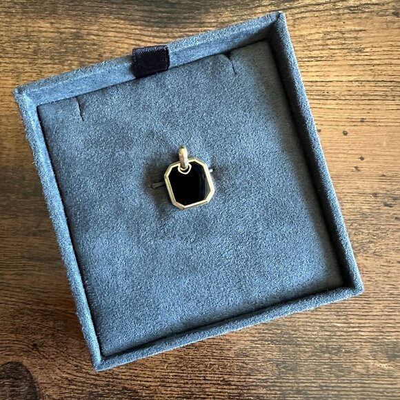 David Yurman Octagonal Amulet in 18K Yellow Gold w/ Black Onyx - 15mm